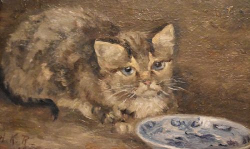 CHARMING OIL PAINTING OF A CAT - ADDITIONAL PHOTO 5