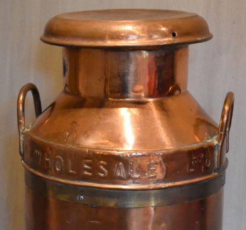 LARGE UNITED DAIRIES COPPER MILK CHURN - ADDITIONAL PHOTO 1