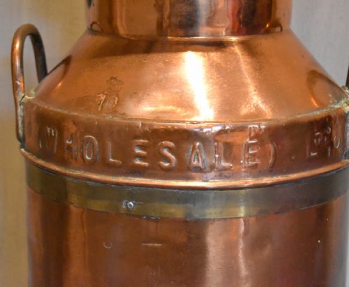 LARGE UNITED DAIRIES COPPER MILK CHURN - ADDITIONAL PHOTO 2