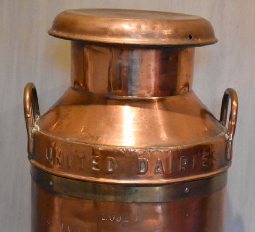 LARGE UNITED DAIRIES COPPER MILK CHURN - ADDITIONAL PHOTO 5
