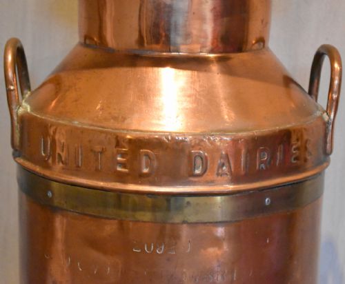 LARGE UNITED DAIRIES COPPER MILK CHURN - ADDITIONAL PHOTO 6
