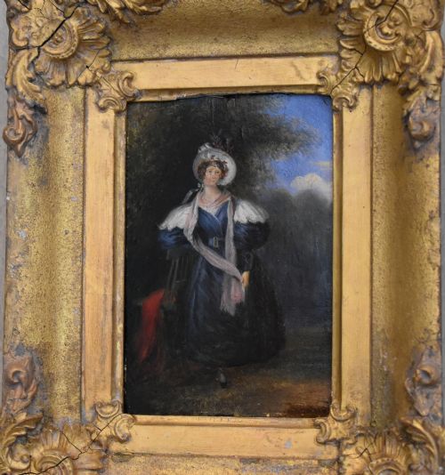 LATE REGENCY MINIATURE OIL OF A LADY - ADDITIONAL PHOTO 1