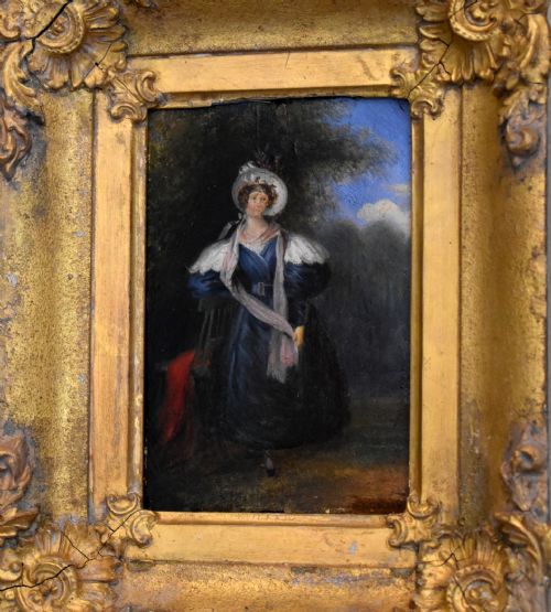 LATE REGENCY MINIATURE OIL OF A LADY - ADDITIONAL PHOTO 3