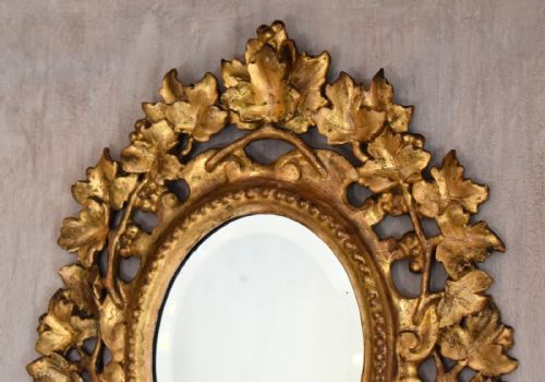 SMALL ENGLISH GILTWOOD OVAL MIRROR - ADDITIONAL PHOTO 2