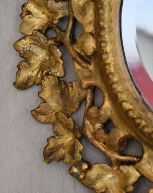 SMALL ENGLISH GILTWOOD OVAL MIRROR - ADDITIONAL PHOTO 4