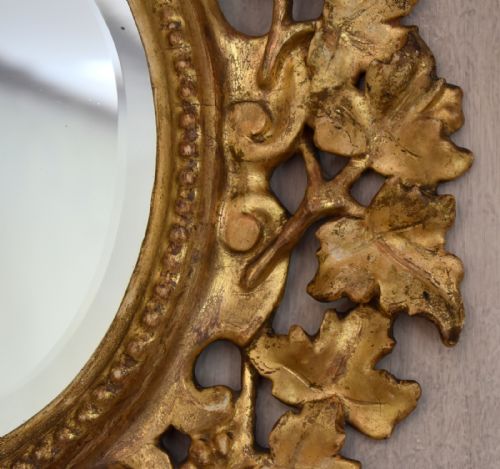 SMALL ENGLISH GILTWOOD OVAL MIRROR - ADDITIONAL PHOTO 6