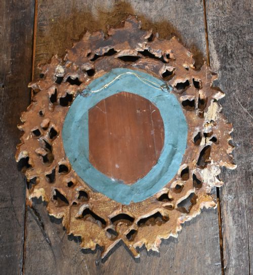 SMALL ENGLISH GILTWOOD OVAL MIRROR - ADDITIONAL PHOTO 7