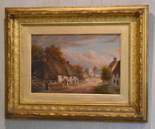 VICTORIAN OIL PAINTING OF WELFORD GLOUCESTERSHIRE - ADDITIONAL PHOTO 1