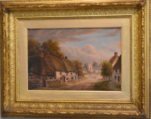 VICTORIAN OIL PAINTING OF WELFORD GLOUCESTERSHIRE - ADDITIONAL PHOTO 2