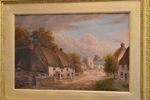 VICTORIAN OIL PAINTING OF WELFORD GLOUCESTERSHIRE - ADDITIONAL PHOTO 3