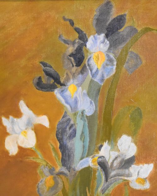 STILL LIFE OIL PAINTING OF IRISES - ADDITIONAL PHOTO 2