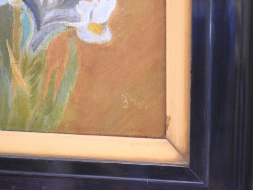 STILL LIFE OIL PAINTING OF IRISES - ADDITIONAL PHOTO 4