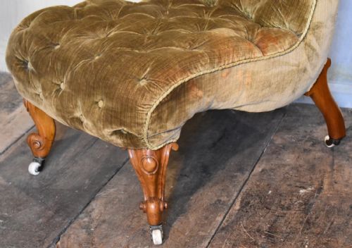 VICTORIAN WALNUT UPHOLSTERED CHAIR - ADDITIONAL PHOTO 1