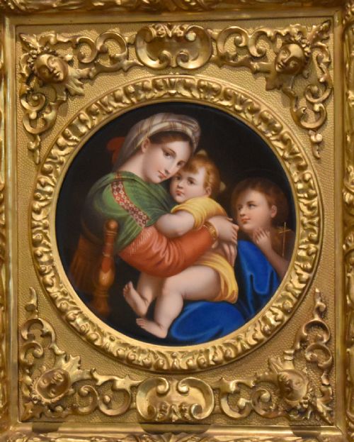 PORCELAIN PLAQUE OF THE MADONNA DELLA SEDIA BY RAPHAEL - ADDITIONAL PHOTO 2