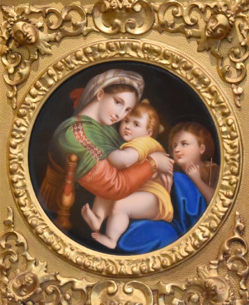 PORCELAIN PLAQUE OF THE MADONNA DELLA SEDIA BY RAPHAEL - ADDITIONAL PHOTO 3