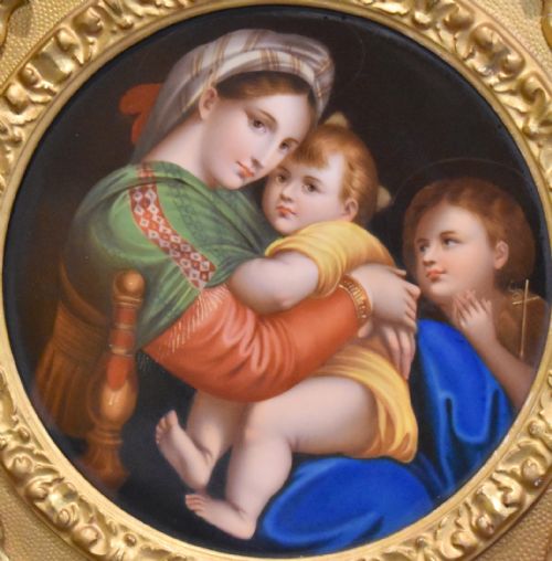 PORCELAIN PLAQUE OF THE MADONNA DELLA SEDIA BY RAPHAEL - ADDITIONAL PHOTO 5