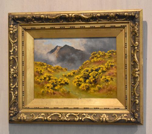 oil painting of mount snowdon by alfred oliver - CATEGORY: ANTIQUE ART - DATED 1920