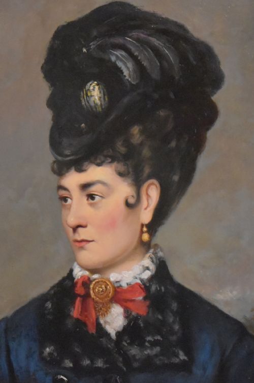 FINE VICTORIAN OIL PAINTING PORTRAIT OF A LADY - ADDITIONAL PHOTO 4