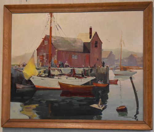 ROCKPORT MASSACHUSETTS OIL ON CANVAS PAINTING BY BILL BROWN - ADDITIONAL PHOTO 1