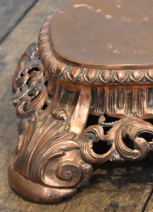 FINE PIERCED COPPER REPOUSSE STAND - ADDITIONAL PHOTO 2