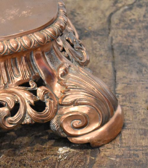 FINE PIERCED COPPER REPOUSSE STAND - ADDITIONAL PHOTO 4