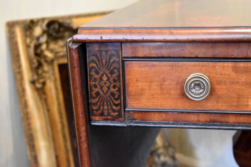 FINE LATE GEORGIAN INLAID MAHOGANY PEMBROKE TABLE - ADDITIONAL PHOTO 3