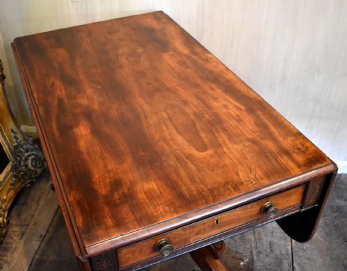 FINE LATE GEORGIAN INLAID MAHOGANY PEMBROKE TABLE - ADDITIONAL PHOTO 8