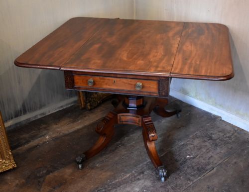 FINE LATE GEORGIAN INLAID MAHOGANY PEMBROKE TABLE - ADDITIONAL PHOTO 9
