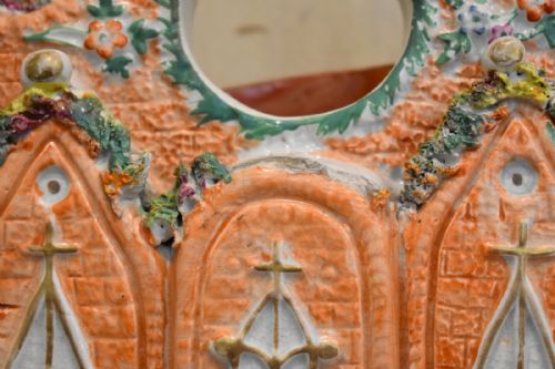 VERY LARGE STAFFORDSHIRE FLAT BACK CHURCH WATCH HOLDER - ADDITIONAL PHOTO 2