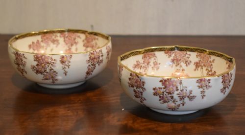 PAIR OF SATSUMA LOBED BOWLS BY KOSHIDA - ADDITIONAL PHOTO 2