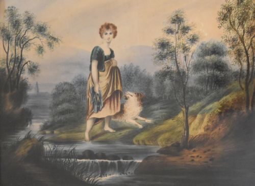 FINE GEORGIAN WATERCOLOUR 'TESTING THE WATER' - ADDITIONAL PHOTO 3