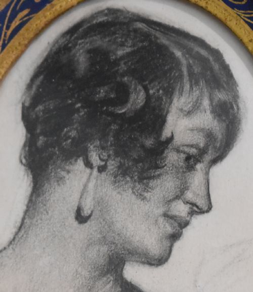 MINIATURE PORTRAIT DRAWING BY CHARLES DANIEL WARD - ADDITIONAL PHOTO 3