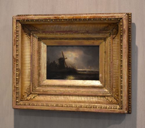 nocturne oil painting after pether - CATEGORY: ANTIQUE ART - DATED 1880