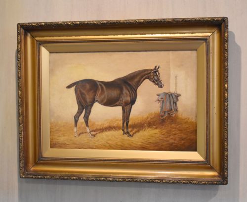 monarch oil painting of a horse by william eddowes turner - CATEGORY: ANTIQUE ART - DATED 1890