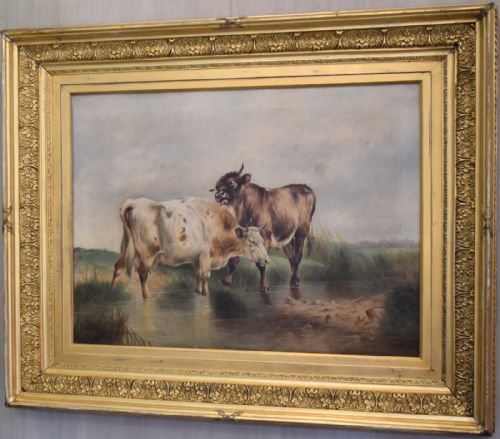 LARGE OIL PAINTING BY WILLIAM PERRING HOLLYER 18341922 TITLED COURTSHIP - ADDITIONAL PHOTO 2