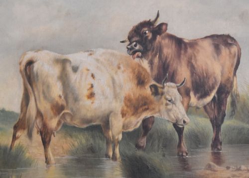 LARGE OIL PAINTING BY WILLIAM PERRING HOLLYER 18341922 TITLED COURTSHIP - ADDITIONAL PHOTO 5