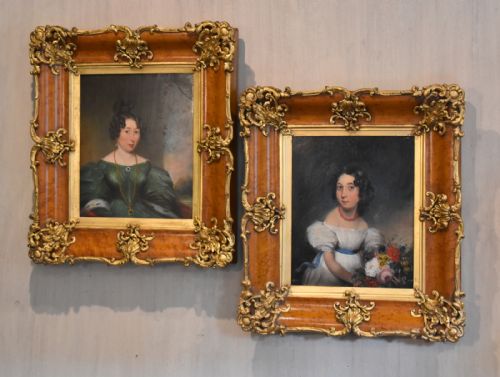 fine pair of regency oil portraits - CATEGORY: ANTIQUE ART - DATED REGENCY