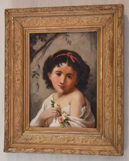 IRISH OIL PAINTING OF A GIRL BY ETHEL GRAHAM - ADDITIONAL PHOTO 1