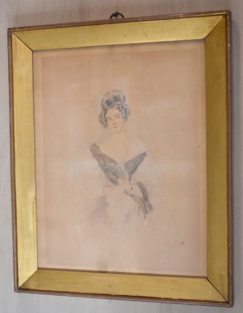 FINE VICTORIAN PORTRAIT DRAWING OF A LADY - ADDITIONAL PHOTO 1