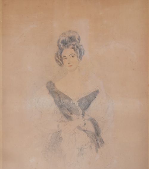 FINE VICTORIAN PORTRAIT DRAWING OF A LADY - ADDITIONAL PHOTO 3