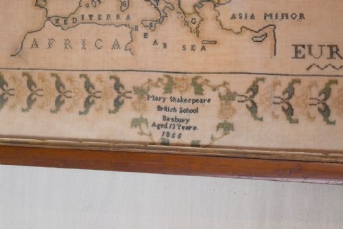 UNUSUAL VICTORIAN MAP SAMPLER OF EUROPE - ADDITIONAL PHOTO 4