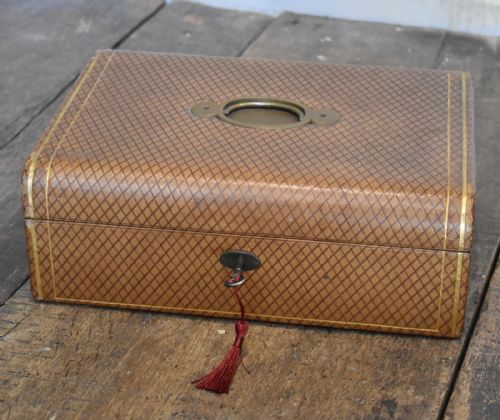 fine victorian leather writing slope - CATEGORY: ANTIQUE BOXES - DATED 1890
