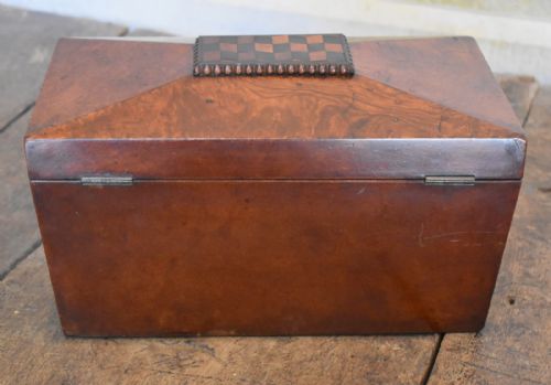 SUPERB REGENCY BURR YEW TEA CADDY - ADDITIONAL PHOTO 4