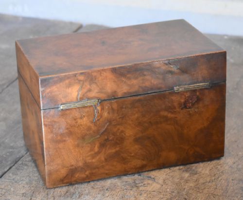 FINE LONDON MADE BUR WALNUT TEA CADDY - ADDITIONAL PHOTO 3
