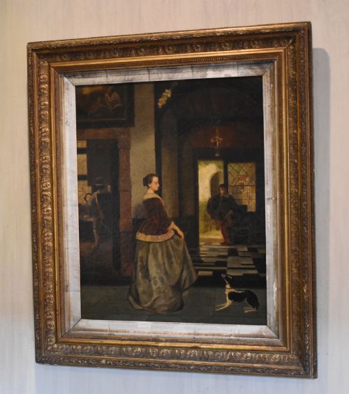fine dutch interior scene oil painting - CATEGORY: ANTIQUE ART - DATED 1880