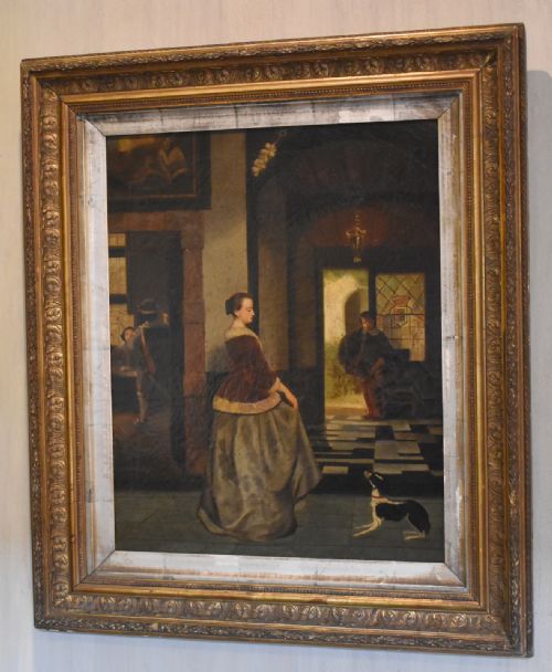 FINE DUTCH INTERIOR SCENE OIL PAINTING - ADDITIONAL PHOTO 1