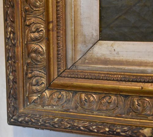 FINE DUTCH INTERIOR SCENE OIL PAINTING - ADDITIONAL PHOTO 4