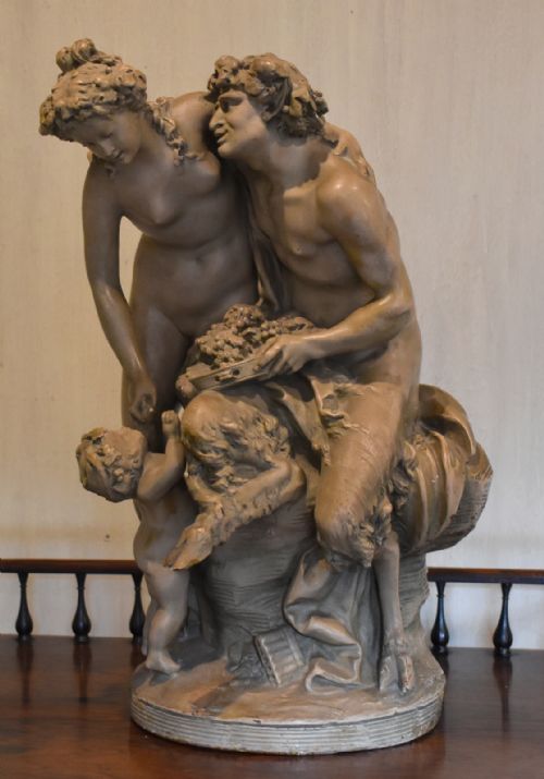plaster figure group after clodion - CATEGORY: ANTIQUE SCULPTURES - DATED 1900