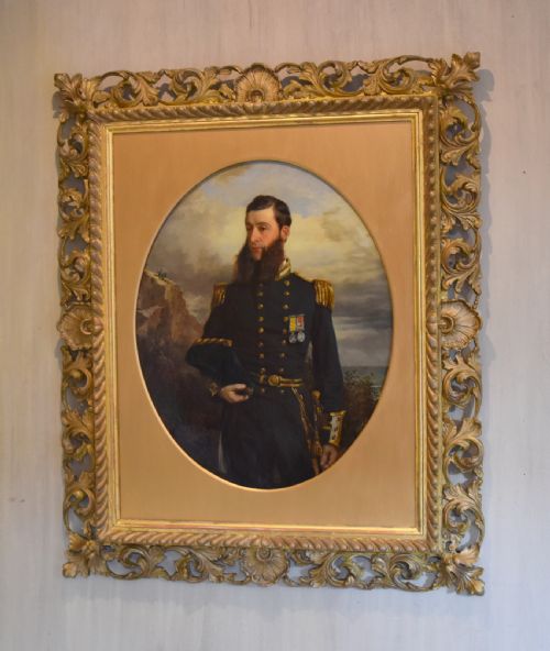 superb victorian oil portrait of a naval officer - CATEGORY: ANTIQUE ART - DATED 1860