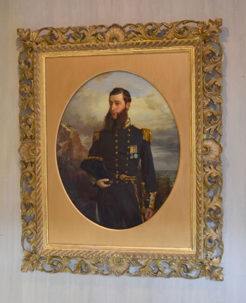 SUPERB VICTORIAN OIL PORTRAIT OF A NAVAL OFFICER - ADDITIONAL PHOTO 1